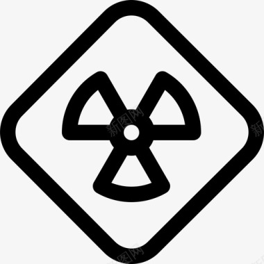 辐射信号和禁止线性图标图标