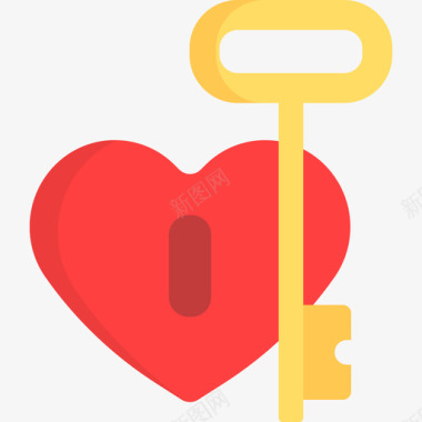 钥匙爱情19号平的图标图标