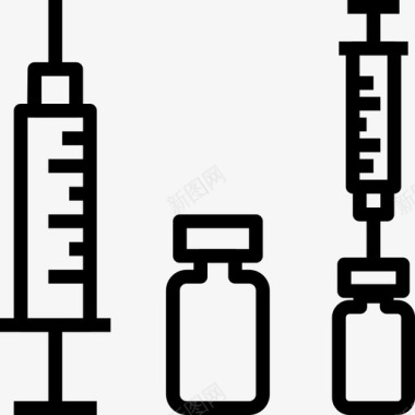 注射器医用65线性图标图标