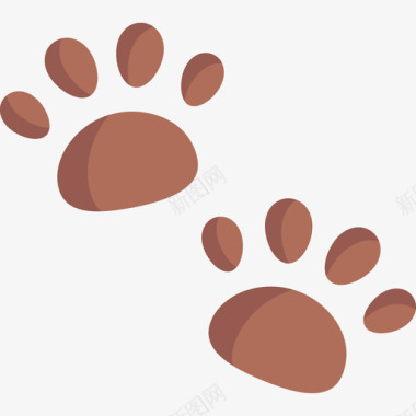 爪印动物与自然扁平图标图标