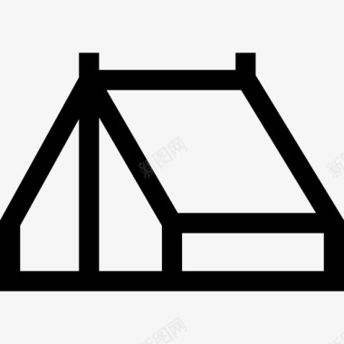 帐篷军用2直线型图标图标