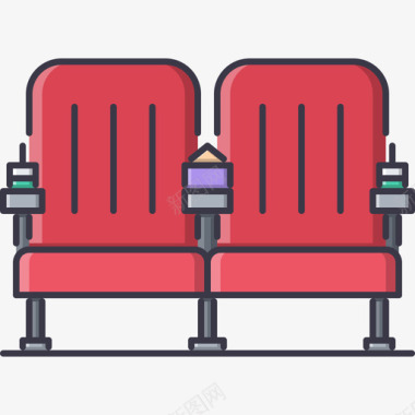 17号电影院彩色座椅图标图标