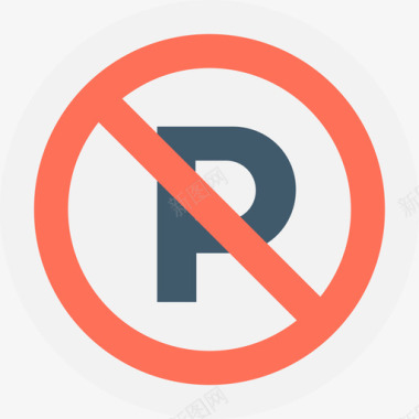 禁止停车酒店和餐厅公寓图标图标