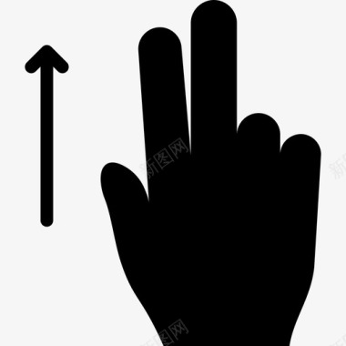 两个手指向上滑动触摸手势v2图标图标