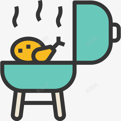 烤架厨房烹饪线性颜色图标svg_新图网 https://ixintu.com 厨房烹饪 烤架 线性颜色