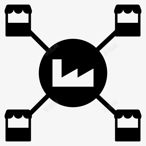 配送工厂中心图标svg_新图网 https://ixintu.com 中心 产品管理图示符 工厂 物流 配送