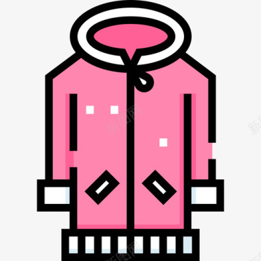 夹克冬装2线性颜色图标图标