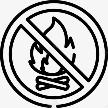 禁止开火信号4线性图标图标