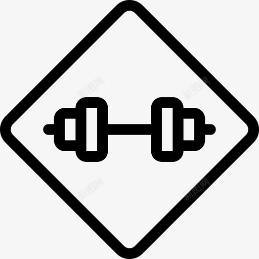 哑铃健康健身2直线型图标svg_新图网 https://ixintu.com 健康健身2 哑铃 直线型