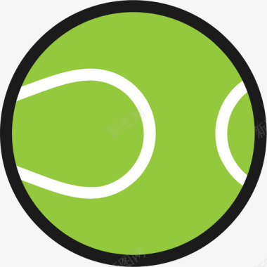 网球运动24线性颜色图标图标