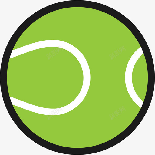 网球运动24线性颜色图标svg_新图网 https://ixintu.com 线性颜色 网球 运动24