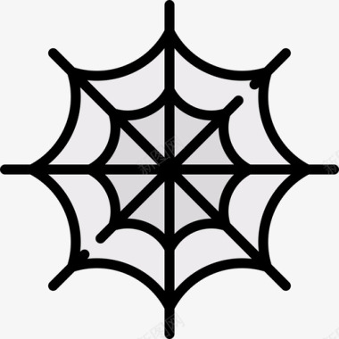 蜘蛛网动物与自然2线性颜色图标图标