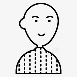 秃头女人秃头男人头像轮廓女人图标高清图片