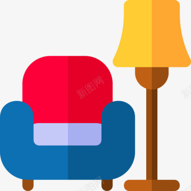 扶手椅复古装饰13扁平图标图标