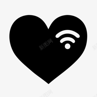 爱wifi连接心图标图标