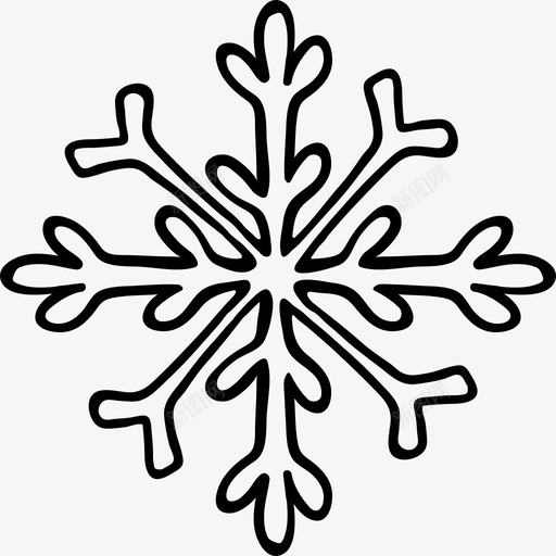 雪花冬季8黑色图标svg_新图网 https://ixintu.com 冬季8 雪花 黑色