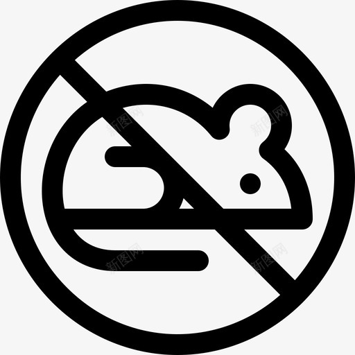 没有啮齿类动物信号和禁令线性图标svg_新图网 https://ixintu.com 信号和禁令 没有啮齿类动物 线性