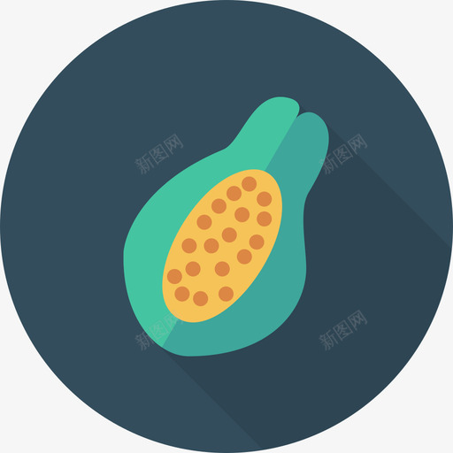 木瓜食品和饮料22圆形图标svg_新图网 https://ixintu.com 圆形 木瓜 食品和饮料22