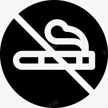 禁止吸烟信号和禁令2已填写图标图标