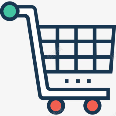 购物车购物和商业20线性颜色图标图标