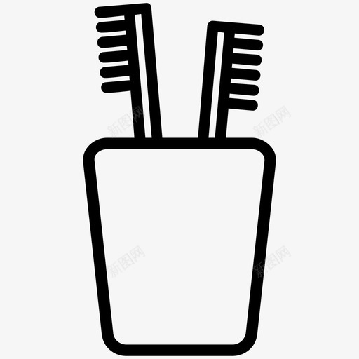 牙刷牙刷杯图标svg_新图网 https://ixintu.com 牙刷 牙刷杯