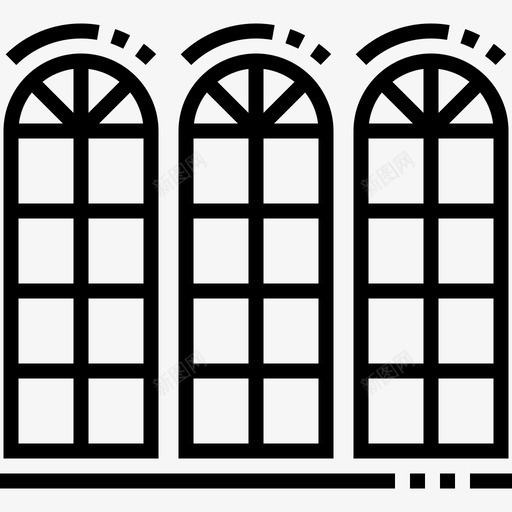 窗户复古装饰7线性图标svg_新图网 https://ixintu.com 复古装饰7 窗户 线性