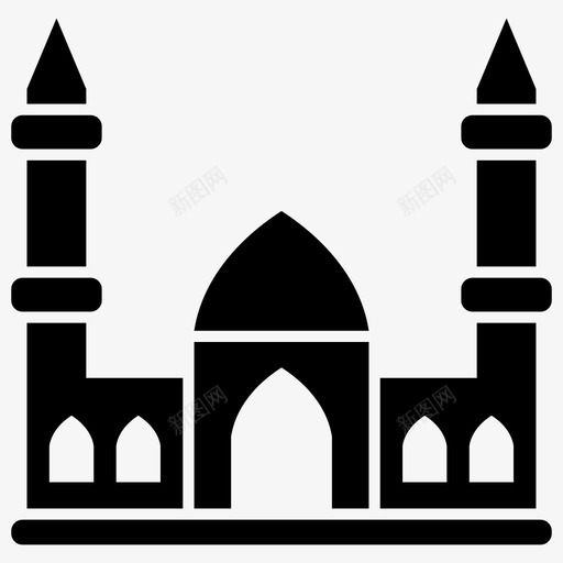 清真寺阿拉伯建筑伊斯兰建筑图标svg_新图网 https://ixintu.com 伊斯兰建筑 古老的传统遗产载体图标 清真寺 阿拉伯建筑