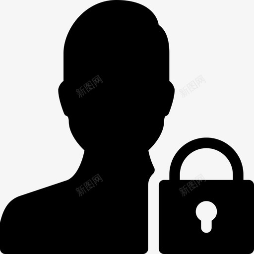 用户隐私锁定登录图标svg_新图网 https://ixintu.com 安全 用户操作实心图标 用户隐私 登录 锁定 限制