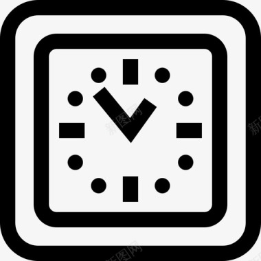 时钟工作区6线性图标图标