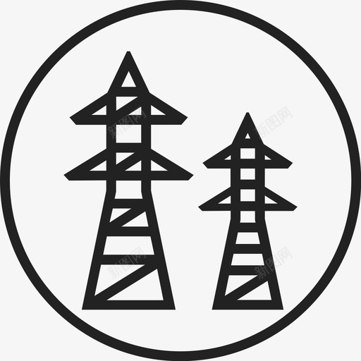 能量塔线路图标线性svg_新图网 https://ixintu.com 线性 线路图标 能量塔