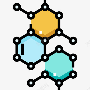 分子化学10线性颜色图标图标