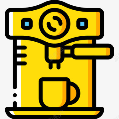 咖啡机美食7黄色图标图标