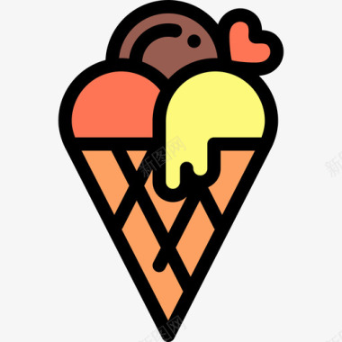 冰淇淋外卖2原色图标图标