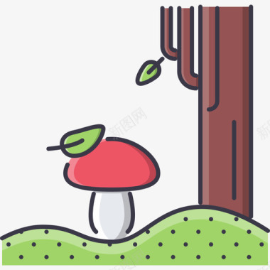 蘑菇自然22颜色图标图标
