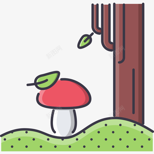 蘑菇自然22颜色图标svg_新图网 https://ixintu.com 自然22 蘑菇 颜色