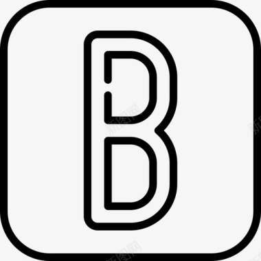 字母B符号22线形图标图标