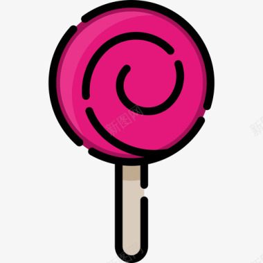 棒棒糖食品和饮料10线性颜色图标图标