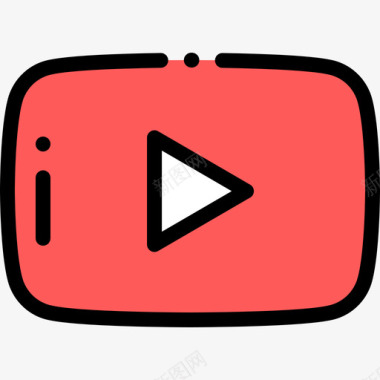 Youtube社交媒体35线性颜色图标图标
