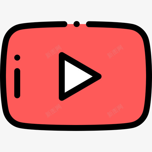 Youtube社交媒体35线性颜色图标svg_新图网 https://ixintu.com Youtube 社交媒体35 线性颜色