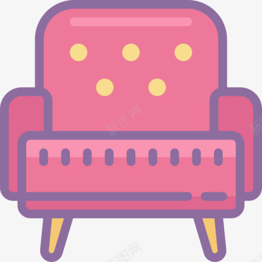 扶手椅房子线性颜色图标图标
