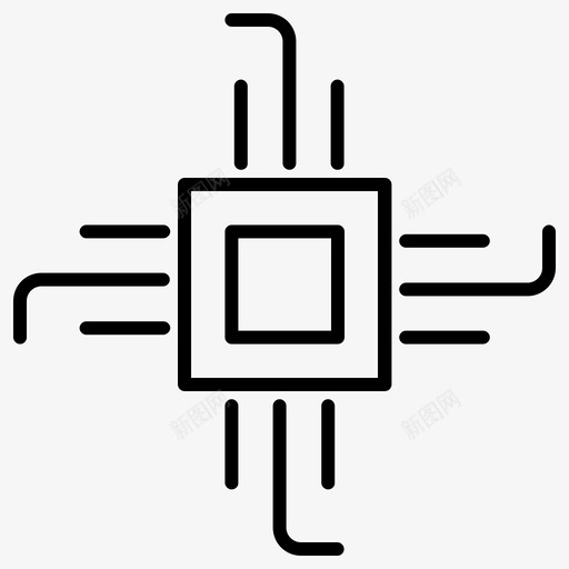 电路芯片数字技术图标svg_新图网 https://ixintu.com 主板 数字技术 电路 芯片 通讯设备线路轮廓笔画 集成电路