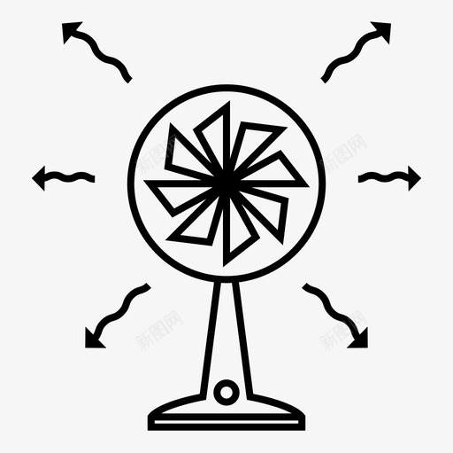 风扇吹风通风图标svg_新图网 https://ixintu.com 吹风 气流 通风 风 风扇
