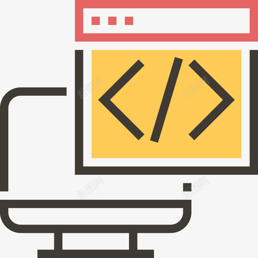 编码编程16黄色阴影图标svg_新图网 https://ixintu.com 编码 编程16 黄色阴影