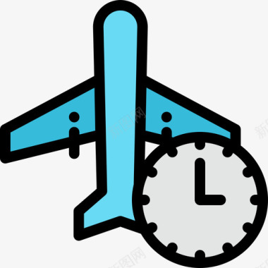 飞行时间航空8线颜色图标图标