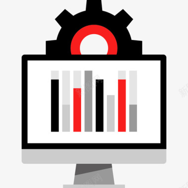 监视器数据组织平面图标图标