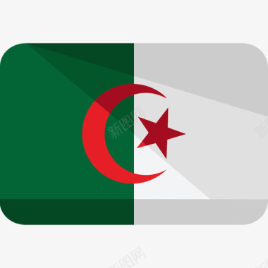 阿尔及利亚国旗6平坦图标图标