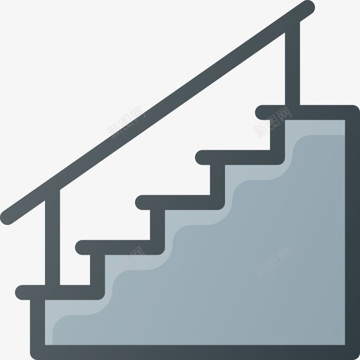 楼梯室内家具3线性颜色图标svg_新图网 https://ixintu.com 室内家具3 楼梯 线性颜色