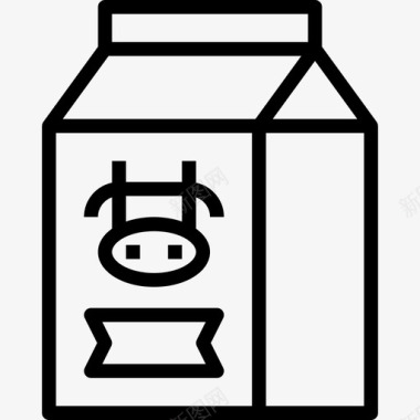 牛奶有机农业线性图标图标