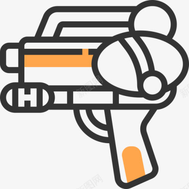 枪玩具黄影图标图标