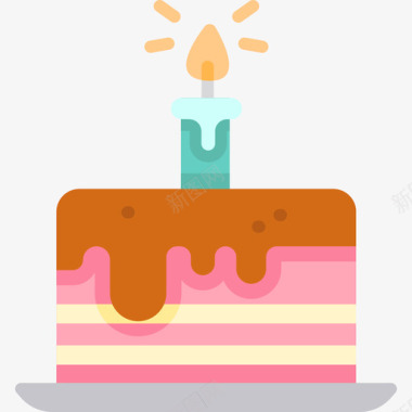 蛋糕25岁生日扁平图标图标